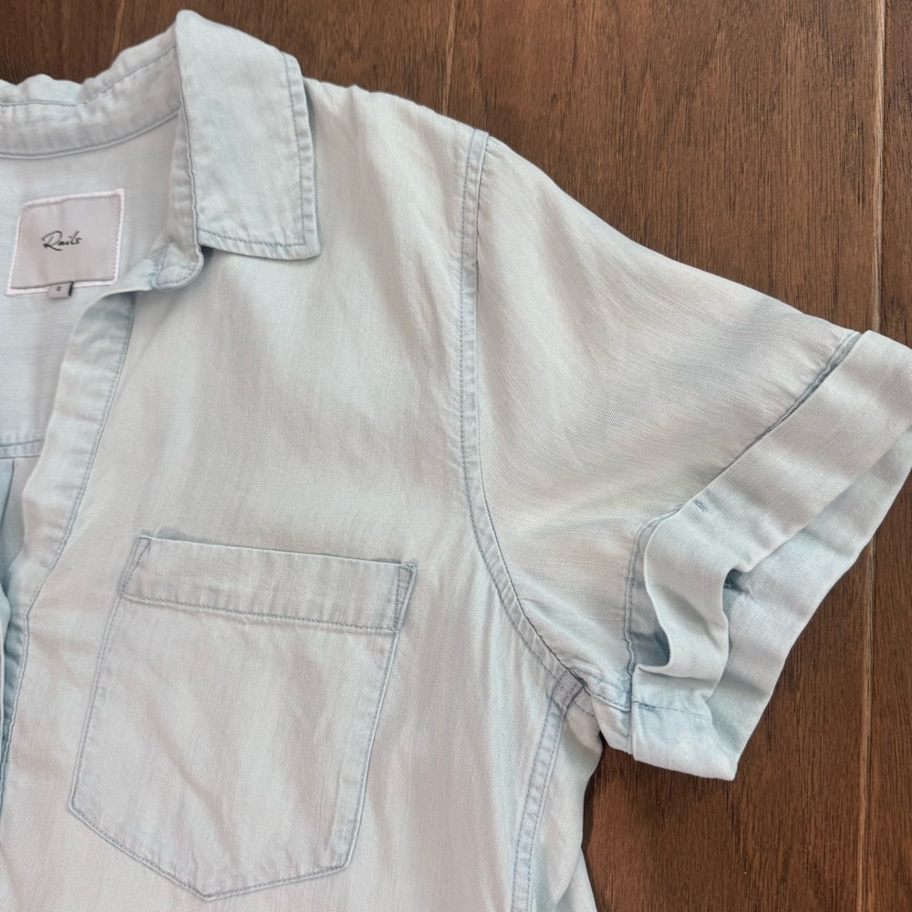 Rails Light Blue Frayed Hem Shirt Dress - Picture 6 of 14
